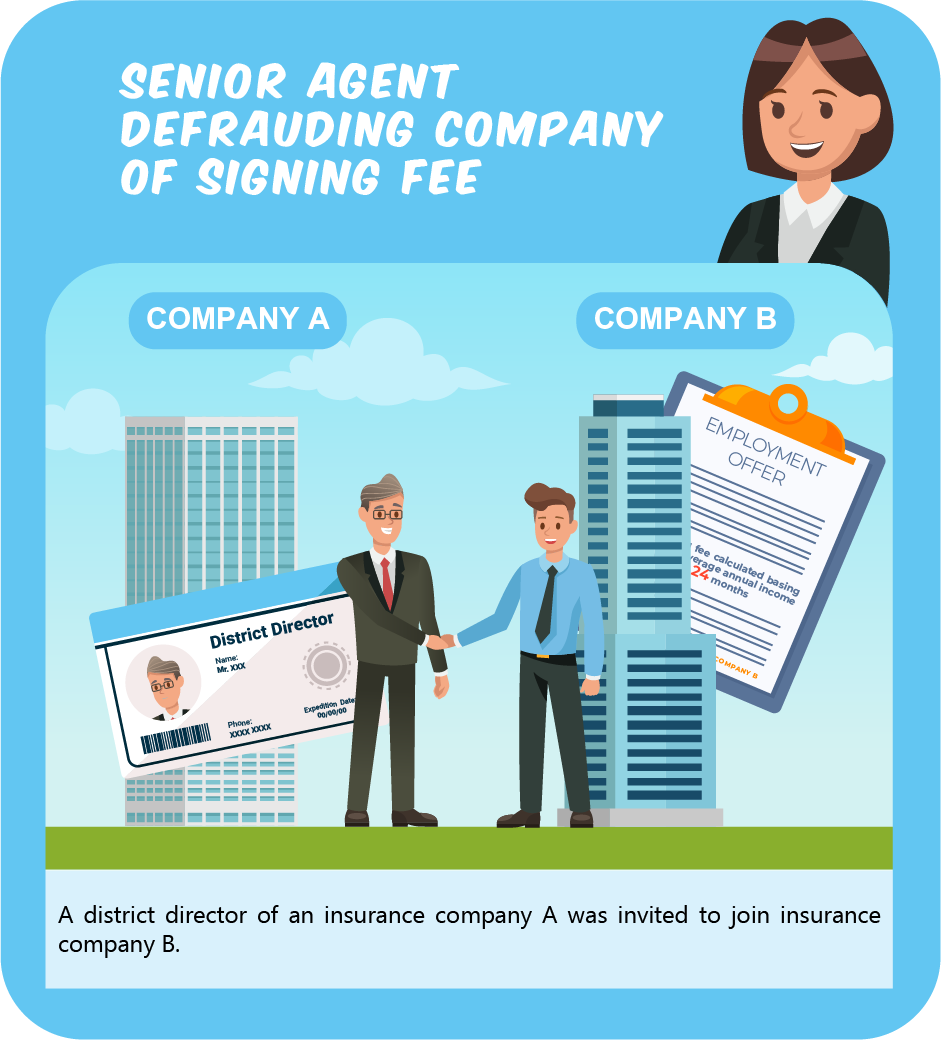Senior agent defrauding company of signing fee
